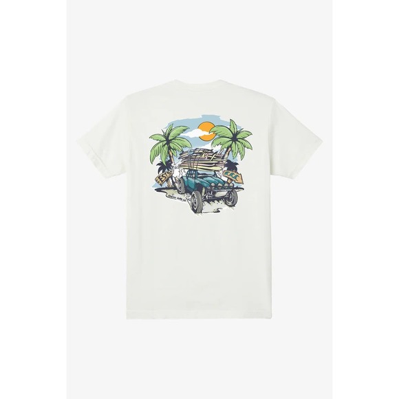 O'Neill Men's Surf Baja Bandit Garment Dye Tee T-Shirt in Off White - Picture 4 of 5
